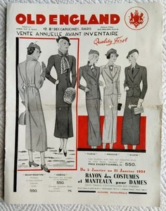 OLD ENGLAND_VENTE ANNUELLE AVANT INVENTAIRE~SOLDES JANVIER 1934_"QUALITY FIRST"_ - Photo 1/9