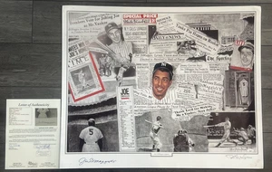 Joe DiMaggio Signed 26x32 Litho Lithograph Print NY Yankees JSA COA ZZ40509 - Picture 1 of 13