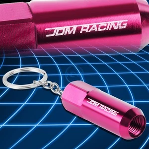 Anodized Acorn Tuning Wheel Rim Lock Lug Nut Keychain Key Chain Ring Pink - Picture 1 of 5