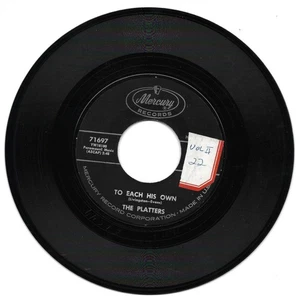 The Platters: "To Each His Own" / "Down The River Of Golden Dreams" - plays NM! - Picture 1 of 1