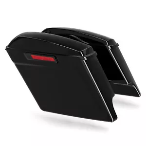 5" Stretched Hard Saddlebags W/ Latches Fit For Harley Street Glide 93-13 Black - Picture 1 of 8