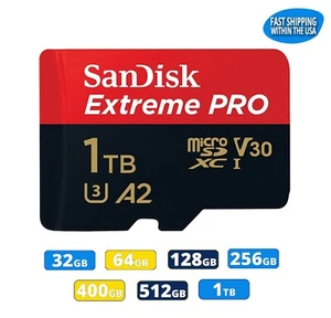 Sandisk Extreme Pro 64GB 128GB 256GB 512GB 1TB Micro SD GoPro Max Hero9 Hero8 - Picture 1 of 15