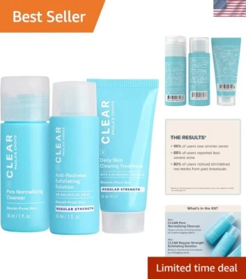 Kit de acne CLEAR 3 peças: limpador, 2% ácido salicílico e tratamento com peróxido de benzoíla - Imagem 1 de 4