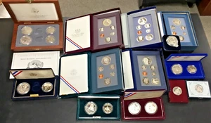 SILVER DOLLAR COMMEMORATIVE LOT 13 SILVER DOLLARS, 2 SILVER 50c + 14 CLAD = 47 - Picture 1 of 14