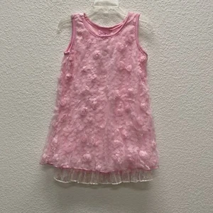 Lipstick Girls Toddler 2T Dress Pink Mesh Floral Sequin Layered New With Tags! - Picture 1 of 7