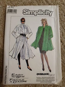 Loose Fitting Coat Size XL S8444 Womens Vintage 80s Uncut Sewing Pattern - Picture 1 of 2
