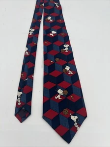 Snoopy Basketball Peanuts Neck Tie Red and Blue - Picture 1 of 5