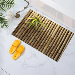 Shower Mat Bath Non-slip Bathroom Bamboo 3d Printed Outdoor Cute Rugs Funny - Picture 1 of 5