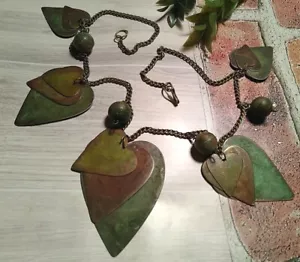 ARTISTIC 24" Primitive Style Tin Copper Alloy Stacked HEARTS Hook Closure! - Picture 1 of 9