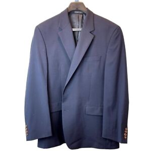 Michael Kors Men Blazer Coat Jacket 100% Wool Single Breasted Navy Blue Size 46R
