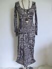 Urban Outfitters Sparkle & Fade Dress S Tribal Print Stretch Maxi T-Shirt Brown