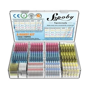 210 Stck. Wärmeschrumpf Butt Crimp Elektrisch Wasserdicht Löten Dichtung Drahtverbinder - Bild 1 von 7