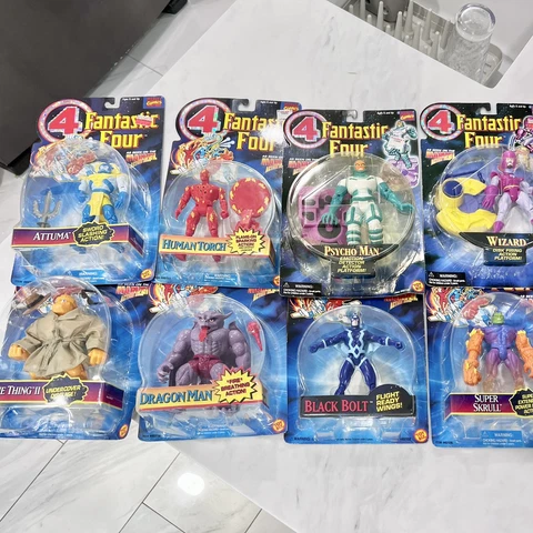 Lot Of 8 Marvel ToyBiz Fantastic 4 Action Figures 94-95 Thing II, Skrull etc.NEW Cover