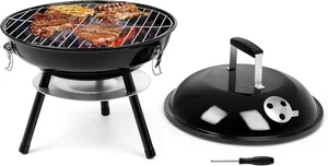 Parrilla de carbón portátil para exteriores de 14 pulgadas, barbacoa de mesa pequeña parrilla de carbón picnic - Imagen 1 de 6