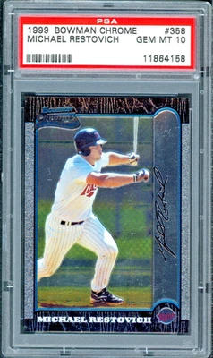 1999 Bowman Chrome - Michael Restovich (RC) Rookie #358 PSA 10 - Image 1 of 2