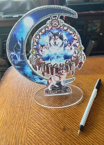 Fertige Diamond Art - Wolf - Acryl Tischplatte DE - Bild 1 von 1