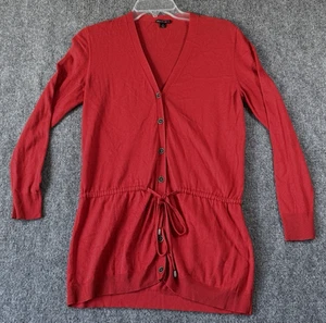 Cárdigan Lafayette 148 NY largo, rojo, abotonado delantero, S, cachemir, algodón, viscosa - Imagen 1 de 11
