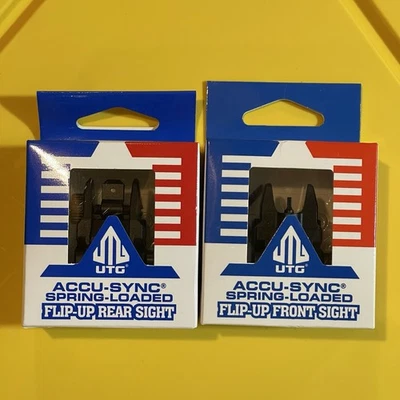 New  UTG Accu -Sync Spring Loaded Flip Up Front And Rear Sight - Image 1 of 4