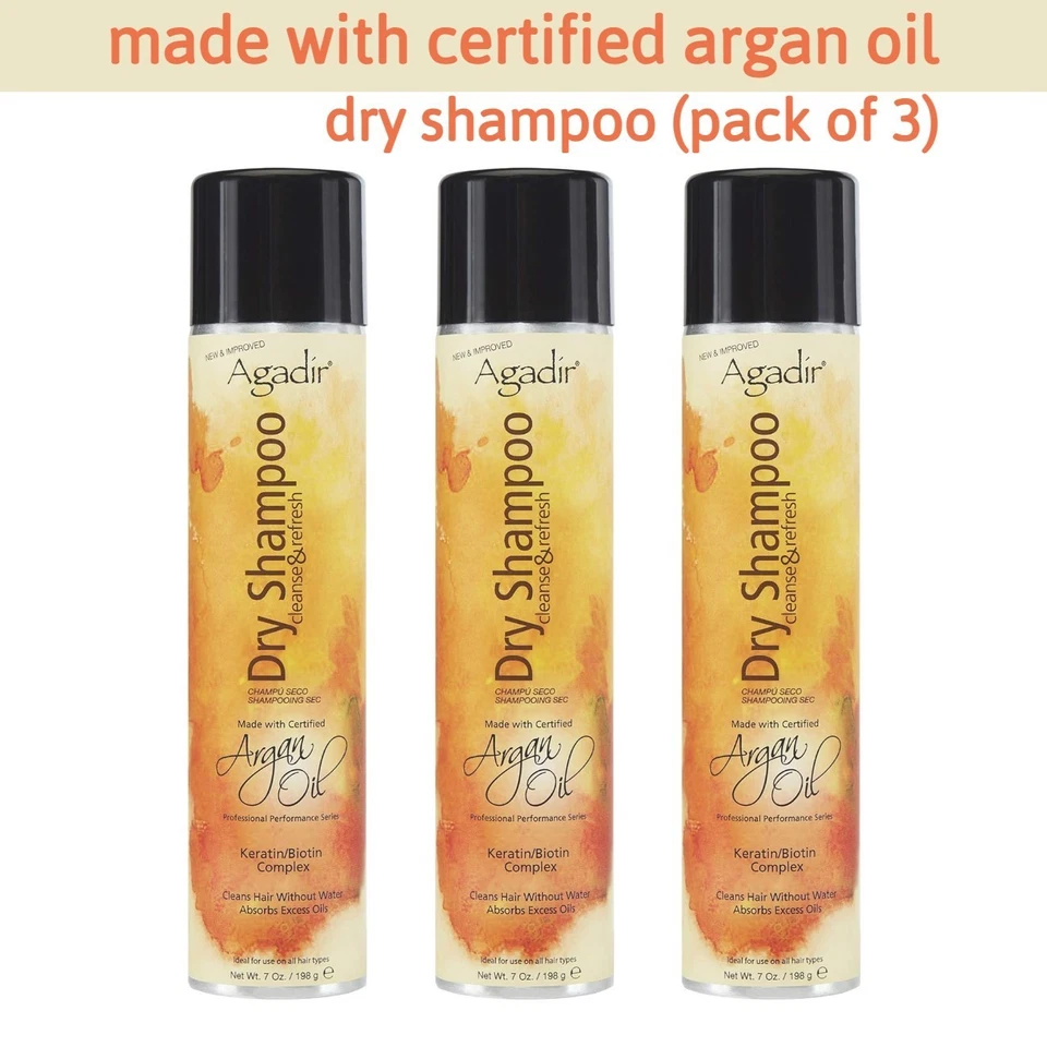 Champú seco Agadir Aragan Oil 7 OZ (paquete de 3)- limpieza + refresco Foto 1 de 1