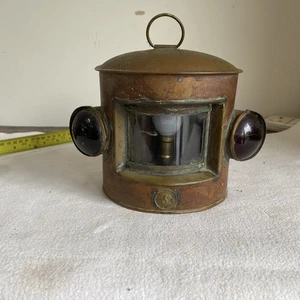 Antique Three Way Ship Bow Lantern Seahorse Copper Ships Light - Picture 1 of 7