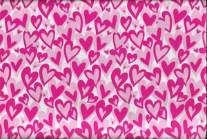 45" 100% cotton Valentine fabric "Hearts Forever" by Benartex Fabric - Picture 1 of 1
