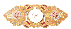 Corredor de mesa con cuentas hecho a mano | Diseño mandala floral multicolor | Decoración festiva - Imagen 1 de 9
