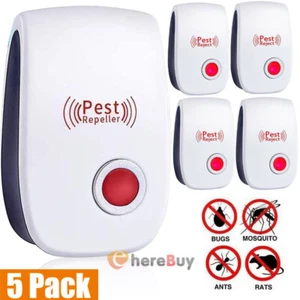 5 Pack Ultrasonic Repeller Indoor Rodent Repellent Plug in Pest Mouse Deterrent - Picture 1 of 12