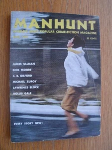 Lawrence Block Manhunt Magazine Pulp 1962 SIGNED - Imagen 1 de 4