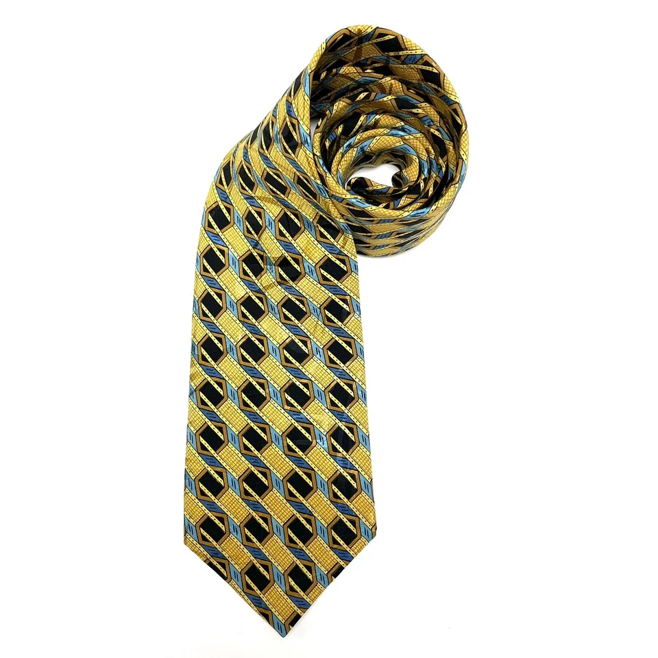 Corbata de cuello BRIONI geométrica de lujo 100 % seda para hombre hecha en Italia Foto 1 de 4