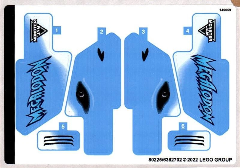 LEGO STICKER SHEET ONLY 42134 MONSTER JAM MEGALODON from set New - Image 1 of 1