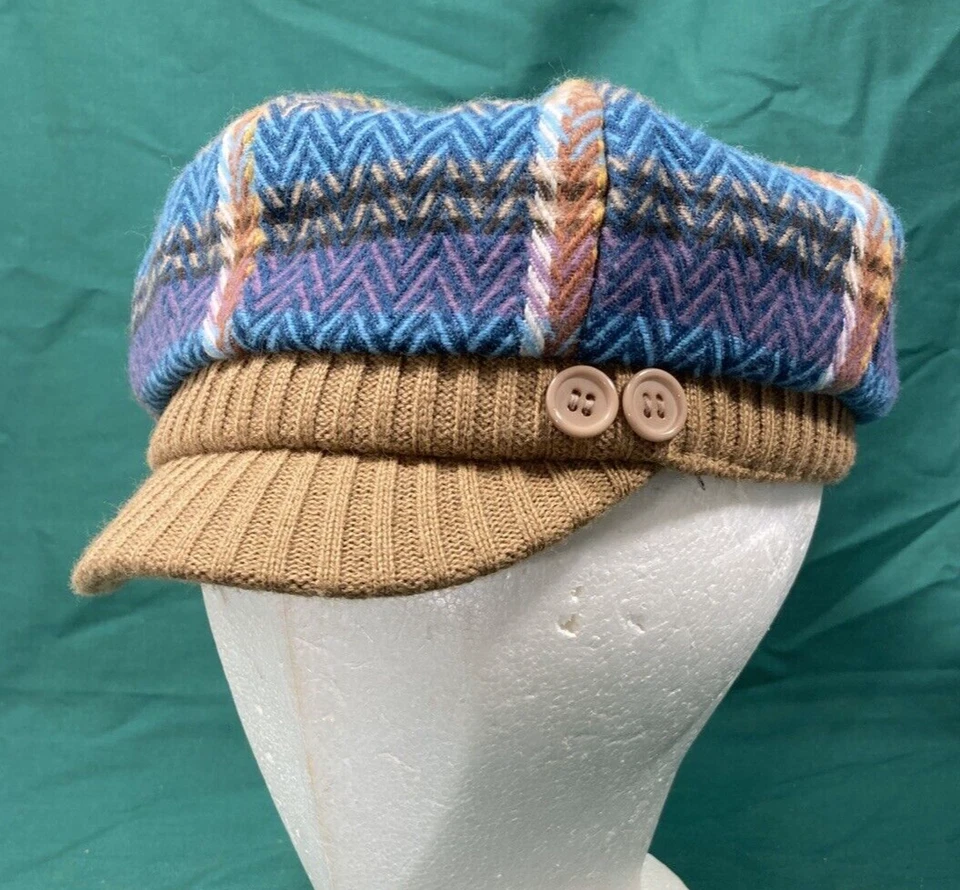 Women Knitted Hat Newsboy Cap With Visor, One Size fits Most Foto 1 de 4