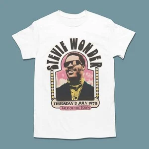 Vintage 70s Stevie Wonder Short Sleeve Crewneck T-Shirt, Talk Of the Town Shirt - Picture 1 of 3