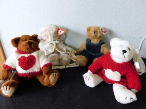 (4) 1993 Ty Beanie Baby Attic Treasures NICOLES CASANOVA GWYNDOLYN OSCAR NWTs - Picture 1 of 11