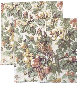 Pottery Barn Giorgetta Pheasant Bird Pillow Covers 24" Fruit Flowers - Picture 1 of 12