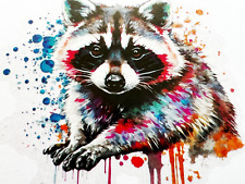 Colorful Raccoon 3 Inch Transparent Sticker Cute Trash Panda Decal