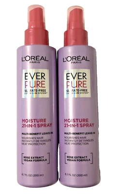 L'Oreal Paris Ever Pure Moisture 21-in-1 Leave-In Spray 6.7 oz Lot of 2 - Image 1 of 4