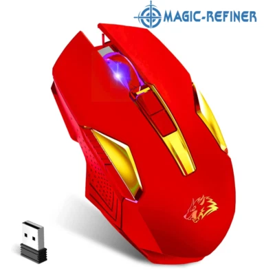 Wireless Gaming Mouse with Silent Ergonomics Button USB C Rechargeable 7 Colors - Image 1 of 4