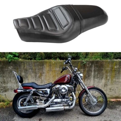 Para Harley Seventy Two XL1200V 12-16 Negro Conductor Pasajero Dos Asientos Cuero Foto 1 de 4