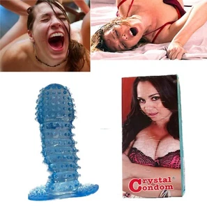 #1 Crystal Condom EXTRA DOTTED -MEN Reusable Design for orgasm Pleasure to her - Picture 1 of 4