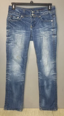 Vigoss Bootcut Jeans P2094J Stretch Distressed Denim Blue Size 9 - Image 1 of 4
