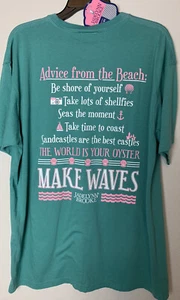 NEW Jadelynn Brooke SIZE LARGE Beach Theme Women Short Sleeve T-Shirt - Picture 1 of 8