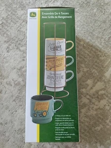 JUEGO DE 4 TAZAS TRACTOR JOHN DEERE CON CREMALLERA METÁLICA APILABLE 2019 GIBSON 124340,05. - Imagen 1 de 3