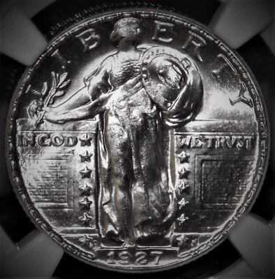 *TOP POP* Blast White 1927-D NGC MS 67 STANDING LIBERTY 25C Low Mintage - Image 1 of 4