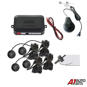 4x Black Parking Sensors Car Reverse Backup Rear Radar Alert System Buzzer KIT - Picture 1 of 6