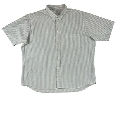 Arrow Oxford Shirt Mens 2XL Green Striped Office Career Corpcore Dress Shirt - Image 1 of 4