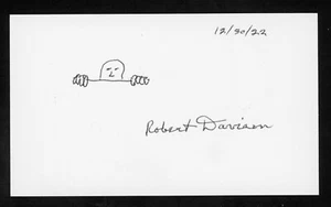 Robert Davison President JFK Assassination Witness signed 3x5 SKETCH Card E27488 - Picture 1 of 1
