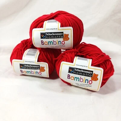 Hilo de bambú Schachenmayr Nomotta 25 g lote de 3 bolas rojo #30 NUEVO Foto 1 de 4