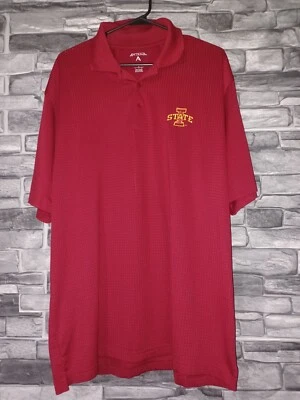 Polo Antigua Iowa St Cyclones para hombre talla grande rojo poliéster spandex  Foto 1 de 4