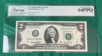 2003A $2 NEW YORK FRN, PMG GEM NEW UNCIRCULATED 64 PPQ BANKNOTE FR 1938-B - Image 1 of 2