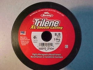 NEW BULK SPOOL BERKLEY TRILENE 8 LB 3000 YDS CLEAR FISHING LINE XL - Picture 1 of 3